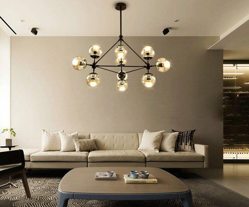 mẫu đèn trần trang trí phòng khách chung cư