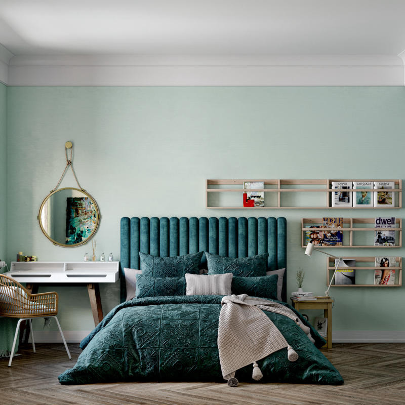 Phòng ngủ màu lục lam (turquoise)
