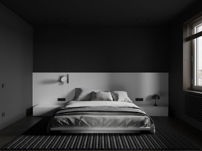mẫu phòng ngủ màu đen đơn giản