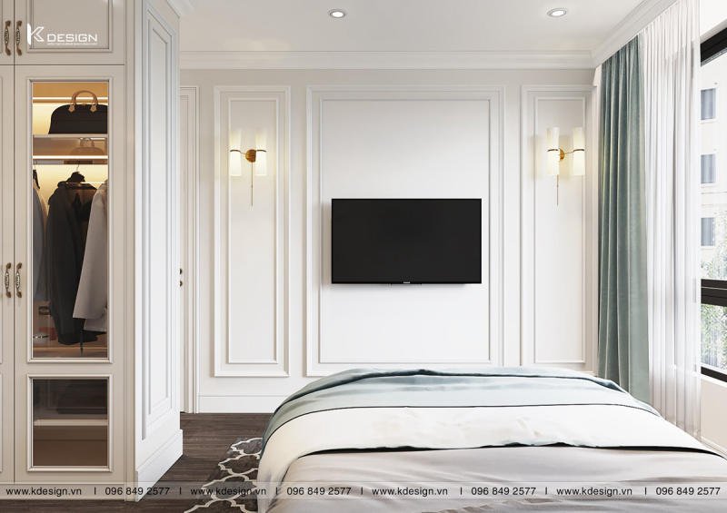 phòng ngủ master căn hộ paris