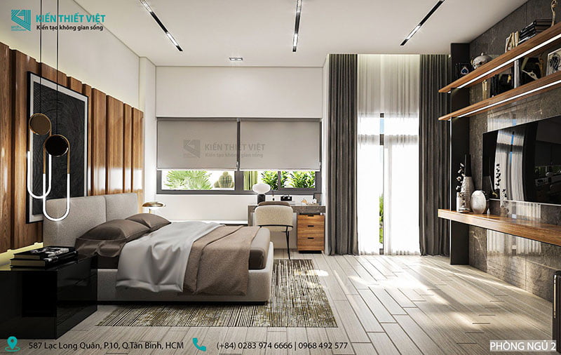 Thiết kế phòng ngủ master nhà anh Long