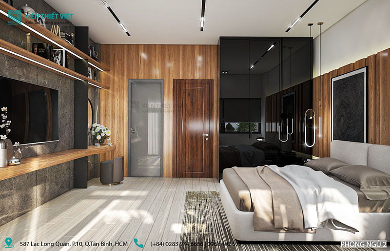 Thiết kế phòng ngủ master nhà anh Long