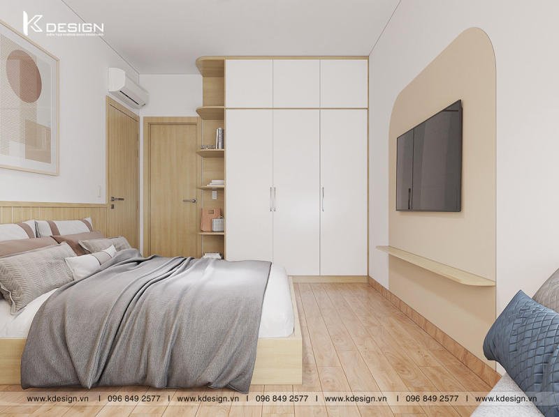 thiết kế nội thất phòng ngủ căn hộ chung cư asiana capella