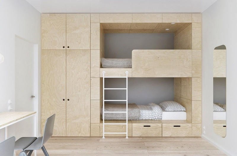 mẫu thiết kế phòng ngủ giường tầng