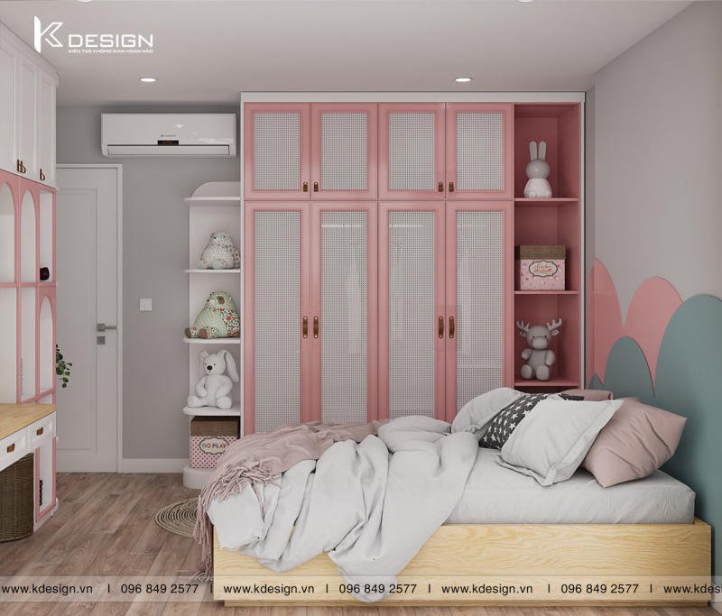 thiết kế nội thất phòng ngủ cho bé căn hộ eco green