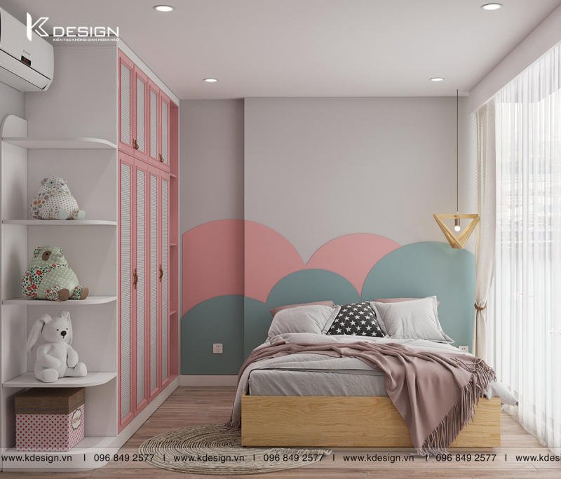 thiết kế nội thất phòng ngủ cho bé căn hộ eco green