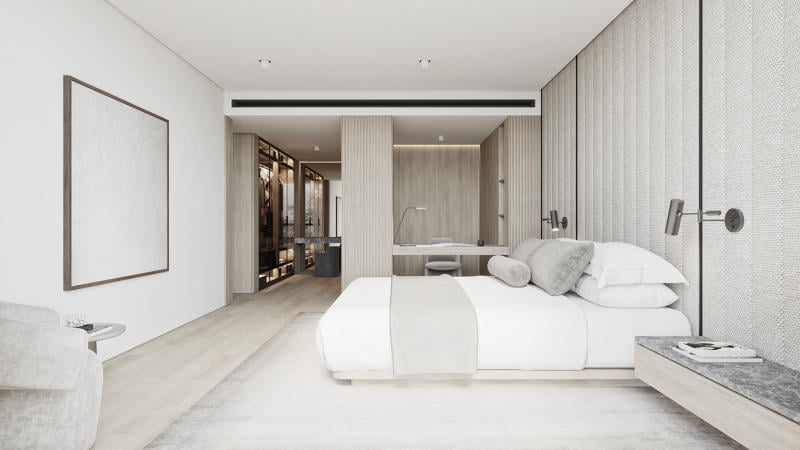 mẫu thiết kế nội thất phòng ngủ phong cách tối giản