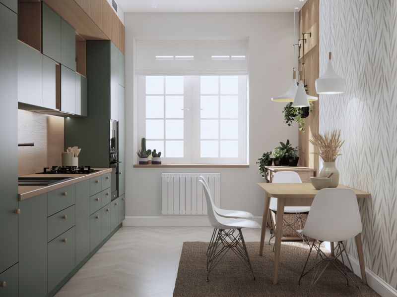 mẫu thiết kế nội thất phòng bếp phong cách scandinavian