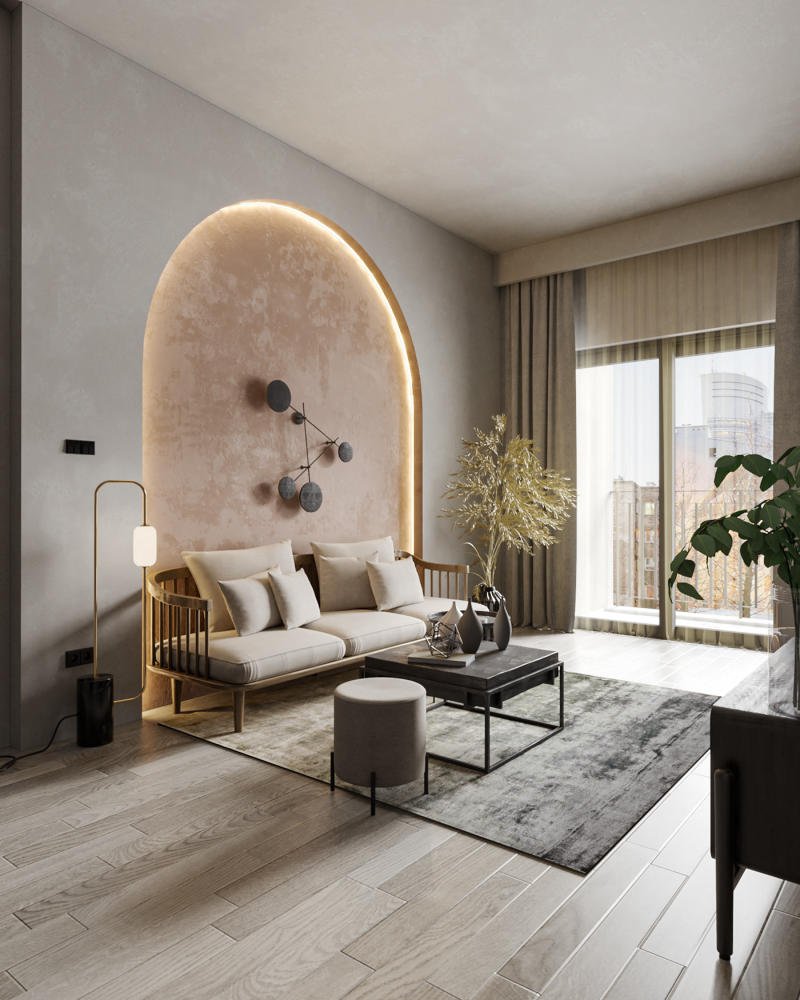 mẫu thiết kế nội thất phòng khách phong cách scandinavian