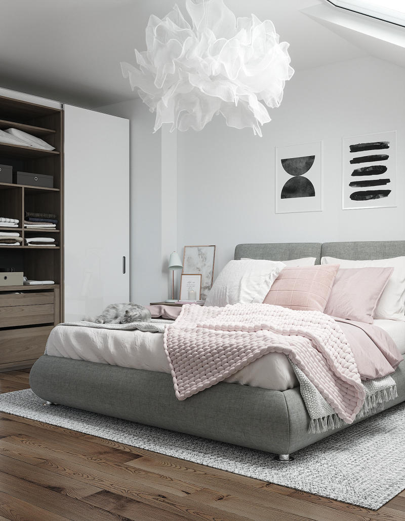mẫu thiết kế nội thất phòng ngủ phong cách scandinavian