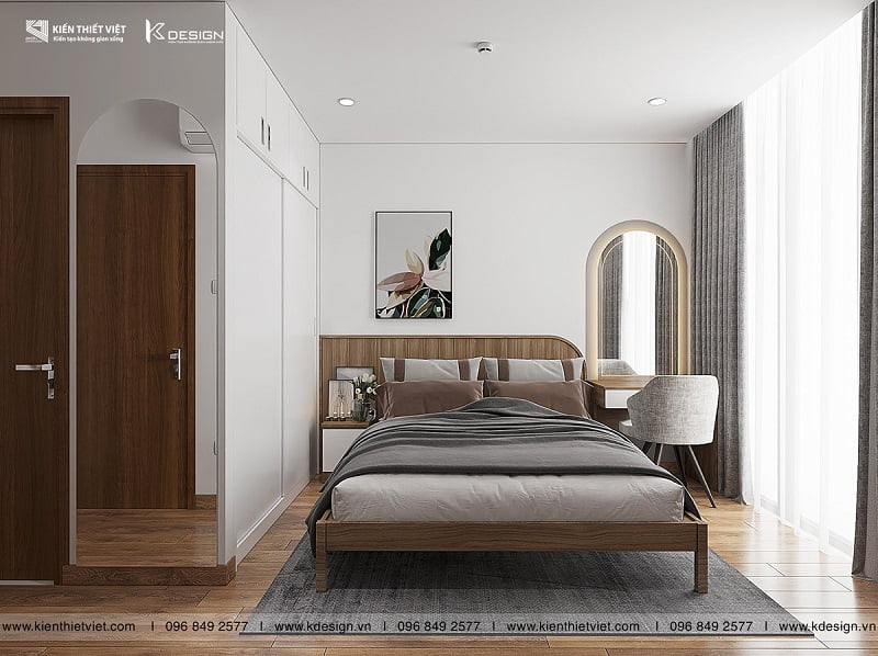 mẫu thiết kế phòng ngủ master căn hộ eco green