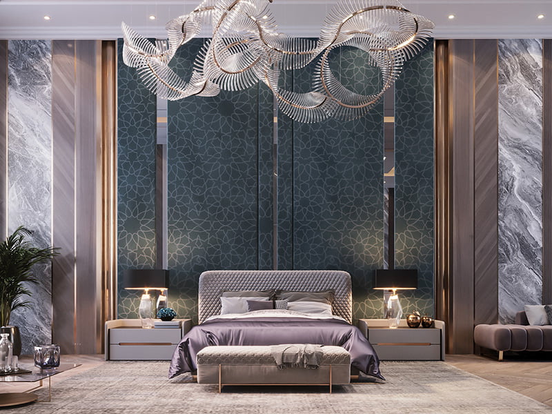 mẫu thiết kế phòng ngủ cho nam phong cách luxury