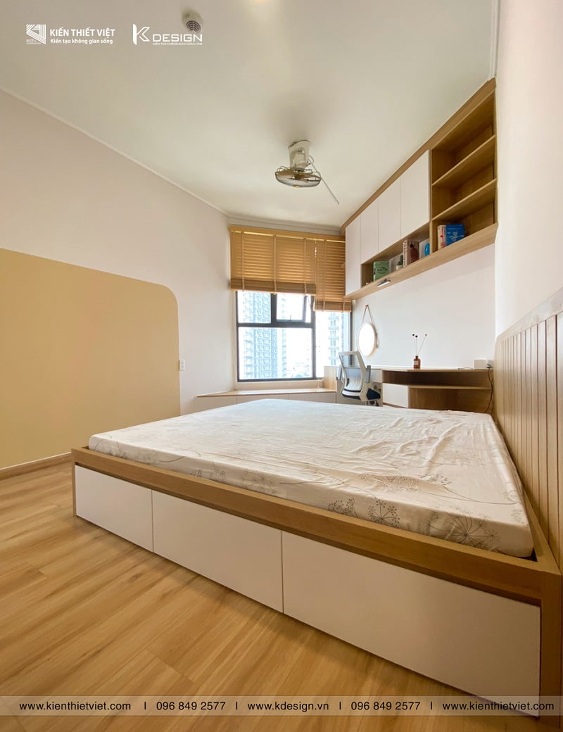 Mẫu thiết kế thi công nội thất phòng ngủ master căn hộ asiana capella