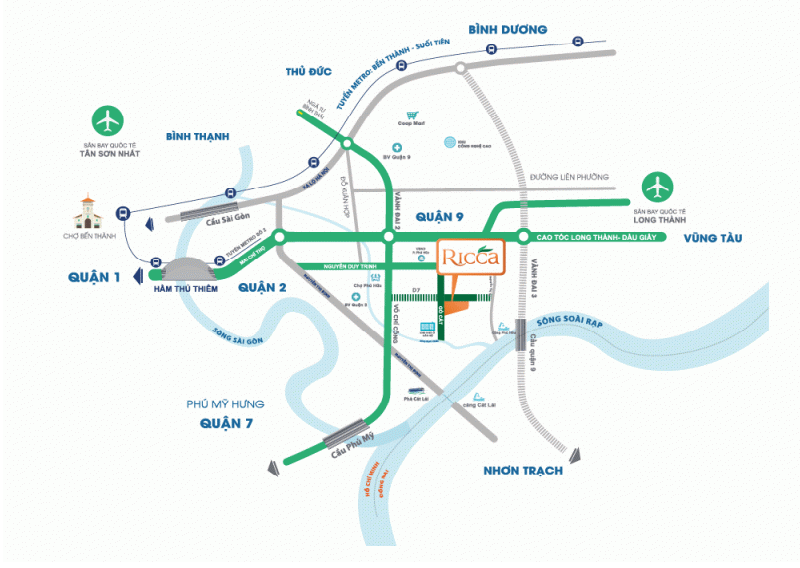 vị trí dự án căn hộ ricca quận 9