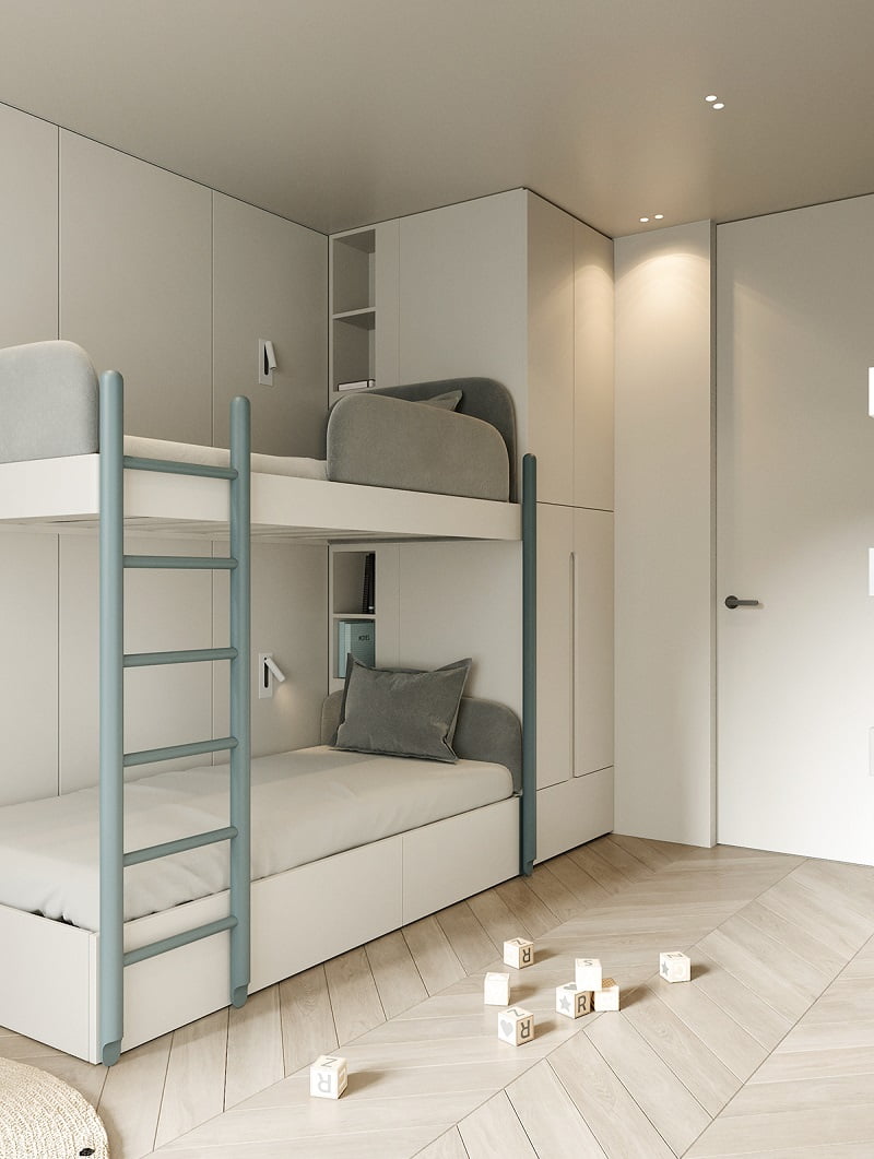 mẫu thiết kế nội thất phòng ngủ cho bé căn hộ saigon asiana quận 6