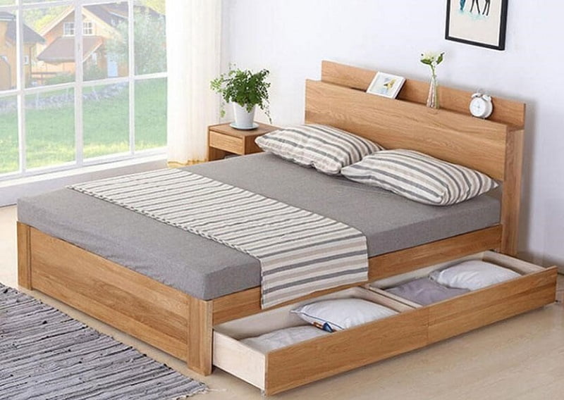 giường ngủ làm bằng gỗ mdf