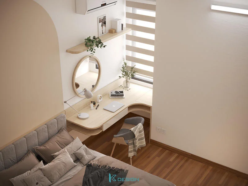 Thiết kế chung cư 70m2 với phòng ngủ tối ưu ánh sáng tự nhiên