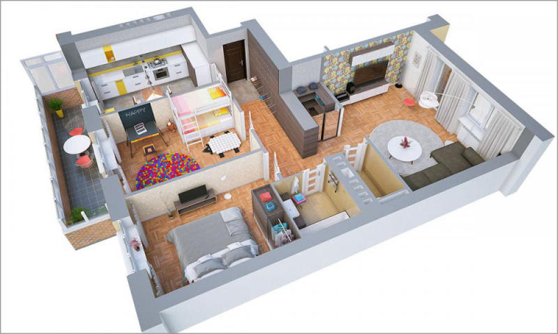 Bố trí công năng khoa học khi thiết kế nội thất chung cư 70m2