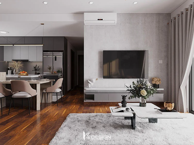 Thiết kế căn hộ 70m2 phong cách hiện đại tạo nên không gian sống tiện nghi, sang trọng