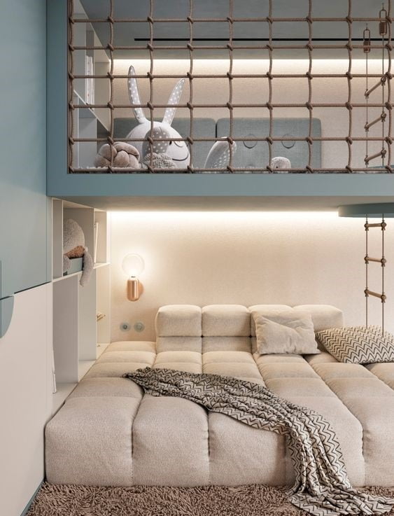 mẫu thiết kế phòng ngủ giường tầng cho bé trai