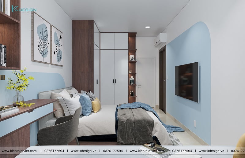 thiết kế nội thất phòng ngủ căn hộ Topaz Elite