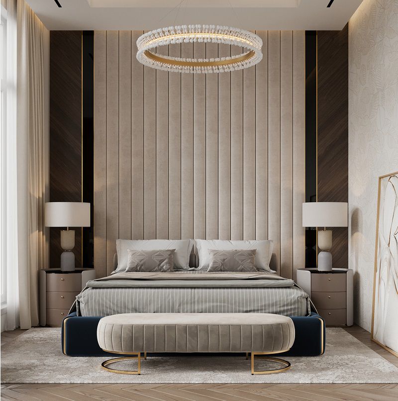 mẫu thiết kế phòng ngủ master phong cách luxury