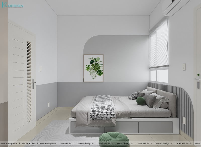 Thiết kế nội thất phòng ngủ căn hộ chung cư Topaz Garden