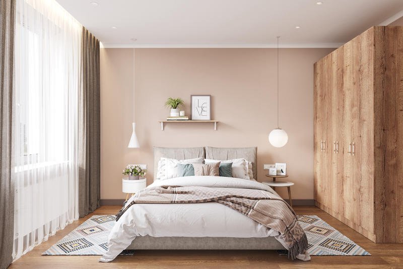 Phòng ngủ vợ chồng 10m2 phong cách Scandinavian