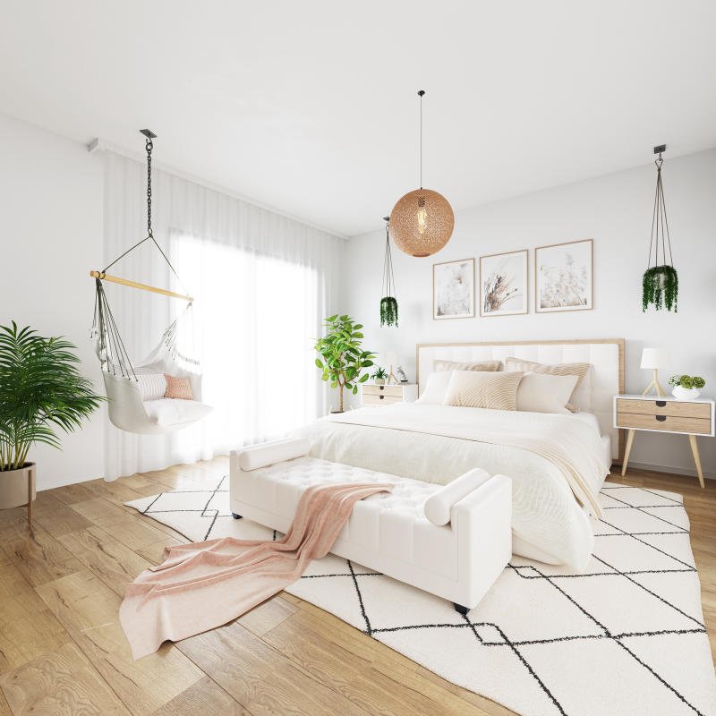 Phòng ngủ vợ chồng 10m2 phong cách Scandinavian