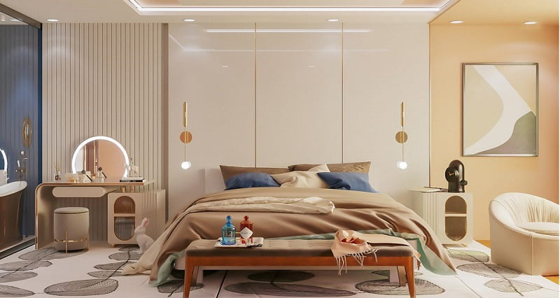 thiết kế phòng ngủ phong cách color block