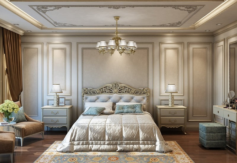 thiết kế phòng ngủ phong cách tân cổ điển
