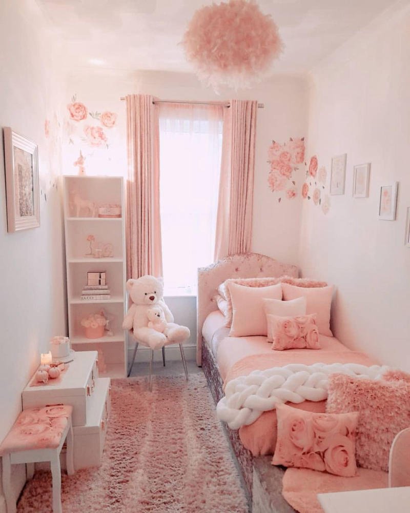 Mẫu phòng ngủ màu hồng đào