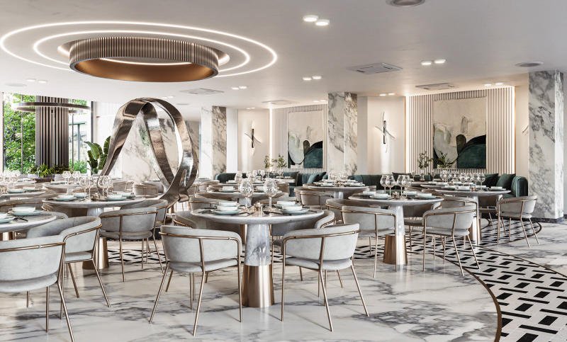thiết kế nội thất luxury nhà hàng
