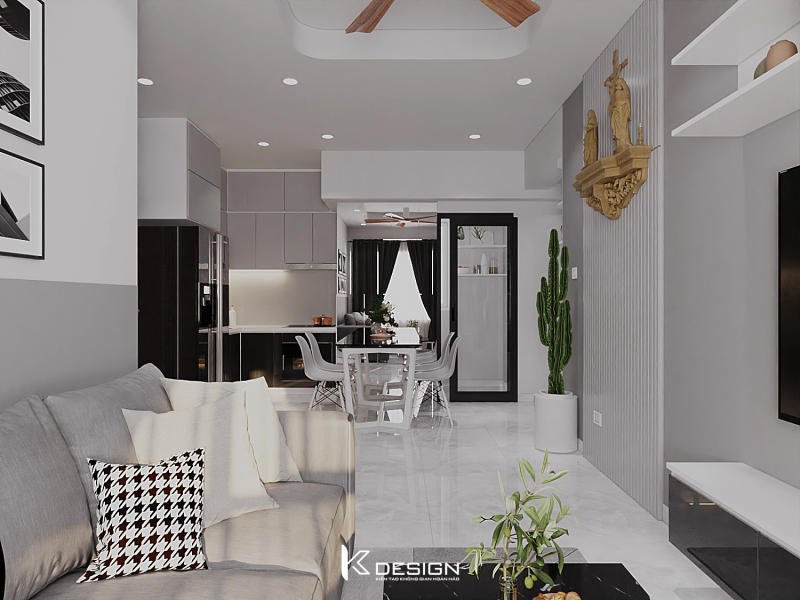 Thiết kế nội thất phòng khách chung cư Topaz