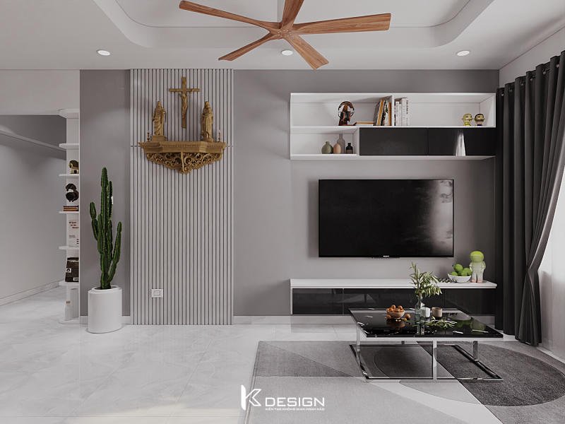 Thiết kế nội thất phòng khách chung cư Topaz