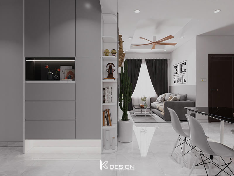 Thiết kế nội thất phòng khách chung cư Topaz