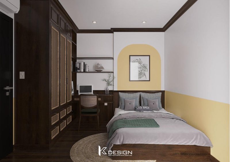 Thiết kế nội thất phòng ngủ căn hộ Indochine 2 phòng ngủ