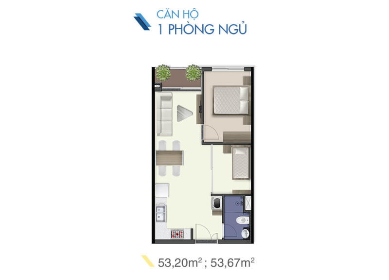 Mặt bằng thiết kế nội thất chung cư Riverside Complex Quận 7