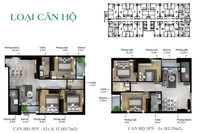 mặt bằng thiết kế nội thất căn hộ Eco Xuân Lái Thiêu