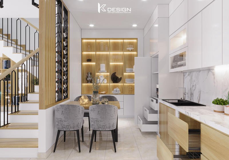 Thiết kế nội thất phòng bếp nhà phố quận Tân Bình