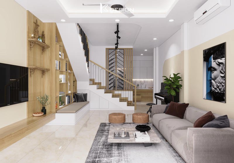 Thiết kế nội thất phòng khách nhà phố quận Tân Bình