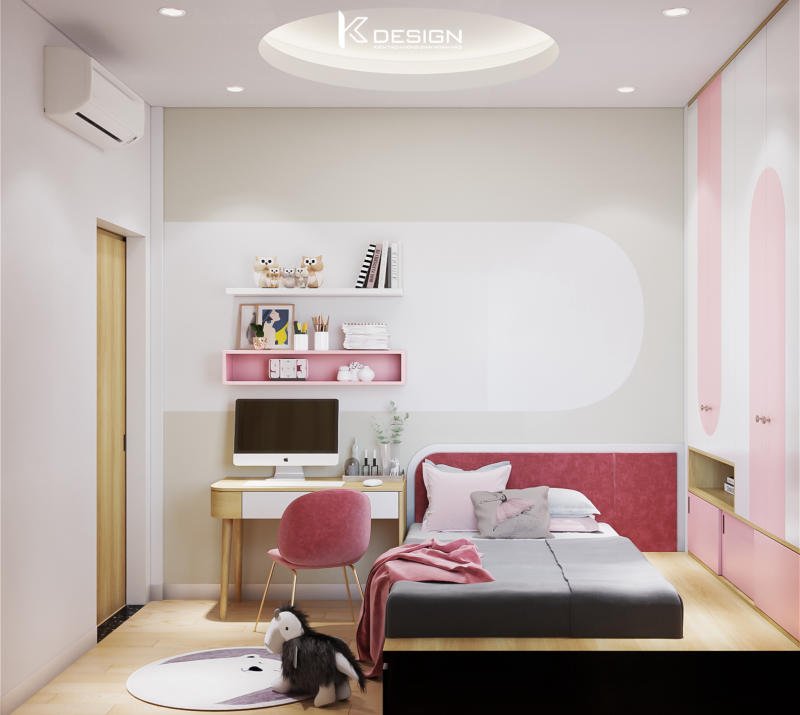 Thiết kế nội thất phòng ngủ bé gái nhà phố quận Tân Bình