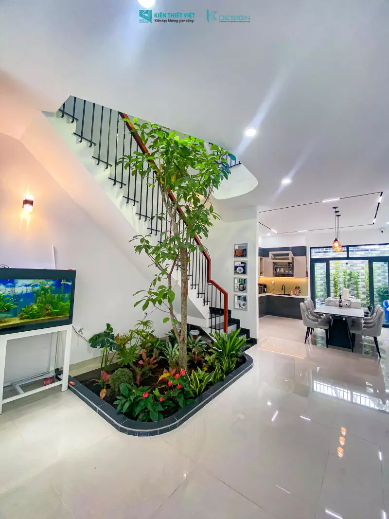 Thiết kế nội thất cầu thang nhà phố anh An quận Bình Tân