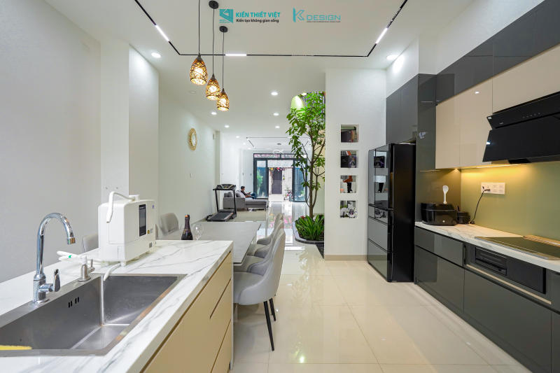 Thiết kế nội thất phòng khách nhà phố anh An quận Bình Tân