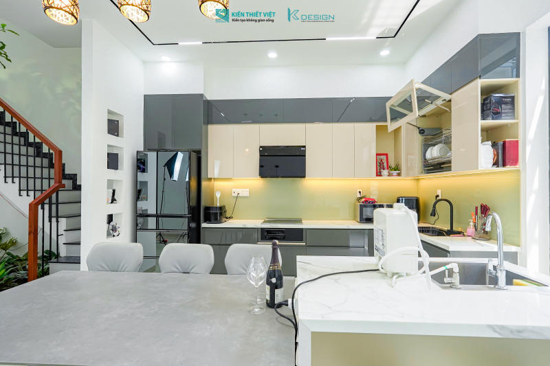 Thiết kế nội thất phòng khách nhà phố anh An quận Bình Tân