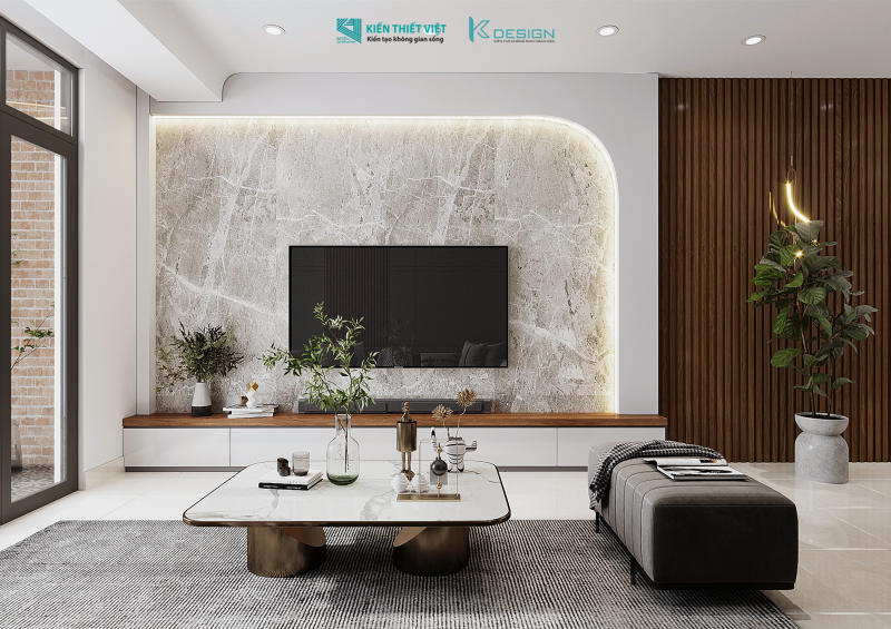 Thiết kế nội thất phong khách bếp nhà phố anh Tài quận 12