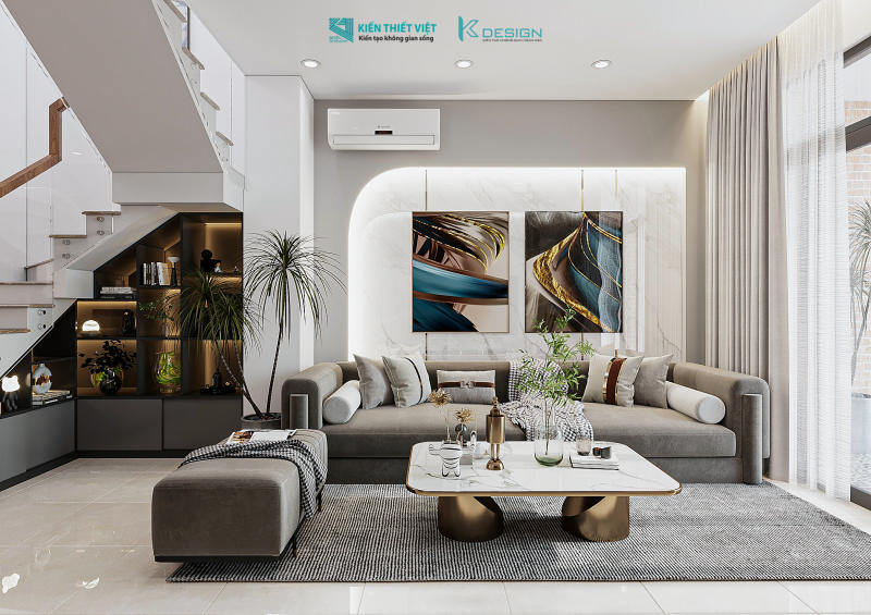 Thiết kế nội thất phong khách bếp nhà phố anh Tài quận 12