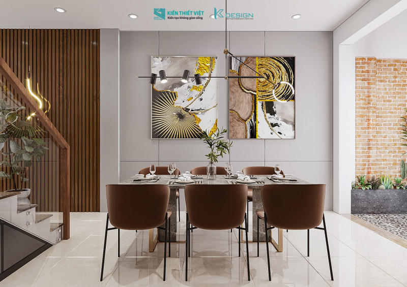 Thiết kế nội thất phong khách bếp nhà phố anh Tài quận 12