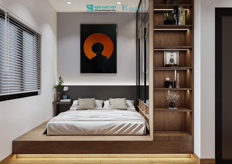 Thiết kế nội thất phong ngủ 1 nhà phố anh Tài quận 12