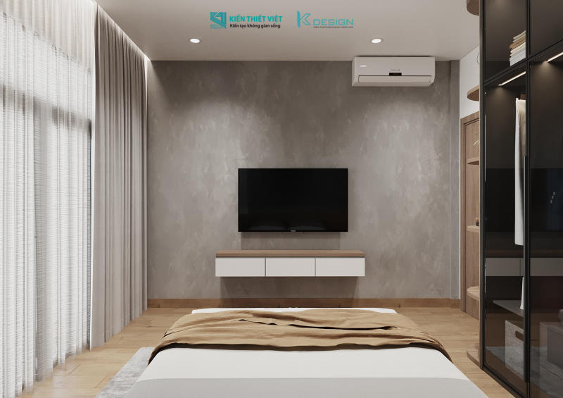 Thiết kế nội thất phong ngủ 2 nhà phố anh Tài quận 12